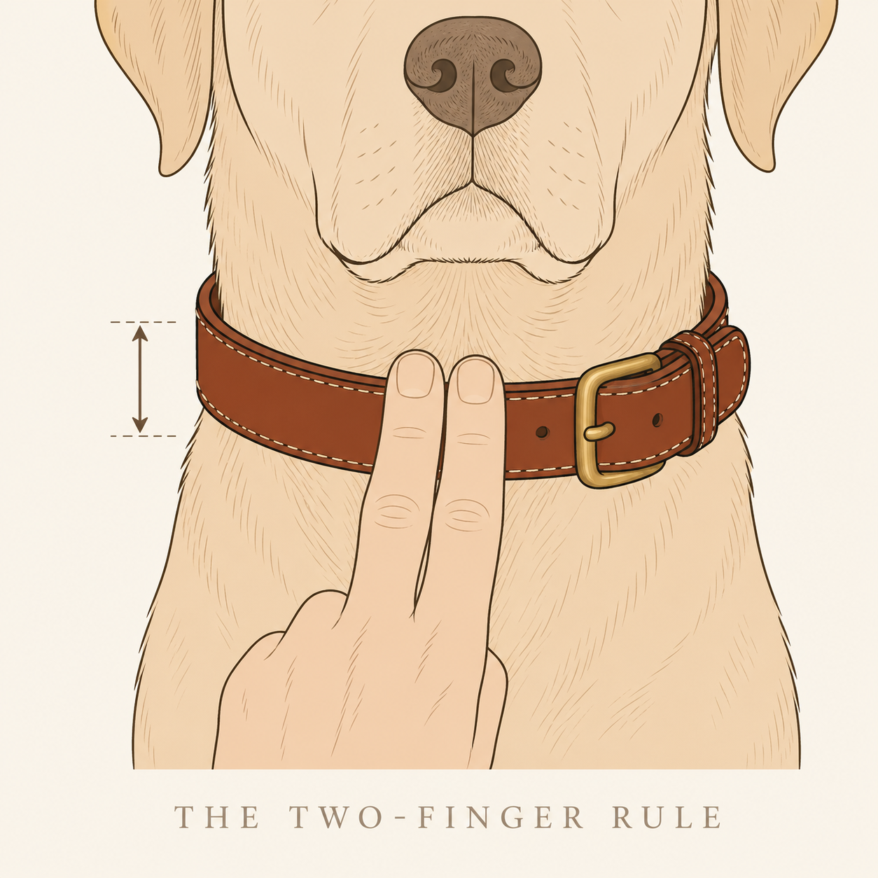 Two-finger rule collar fit illustration